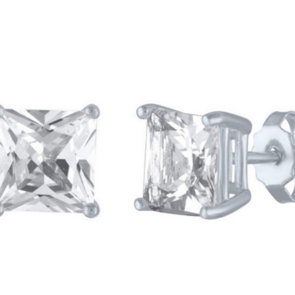 Princess Cut Sapphire Stud Earrings